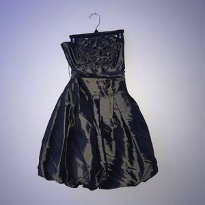 Daisy Junior Small Strapless semi formal HOCO grey mini dress